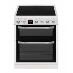 New World NWTOP63DCW 60cm White Double Oven Ceramic Electric Cooker